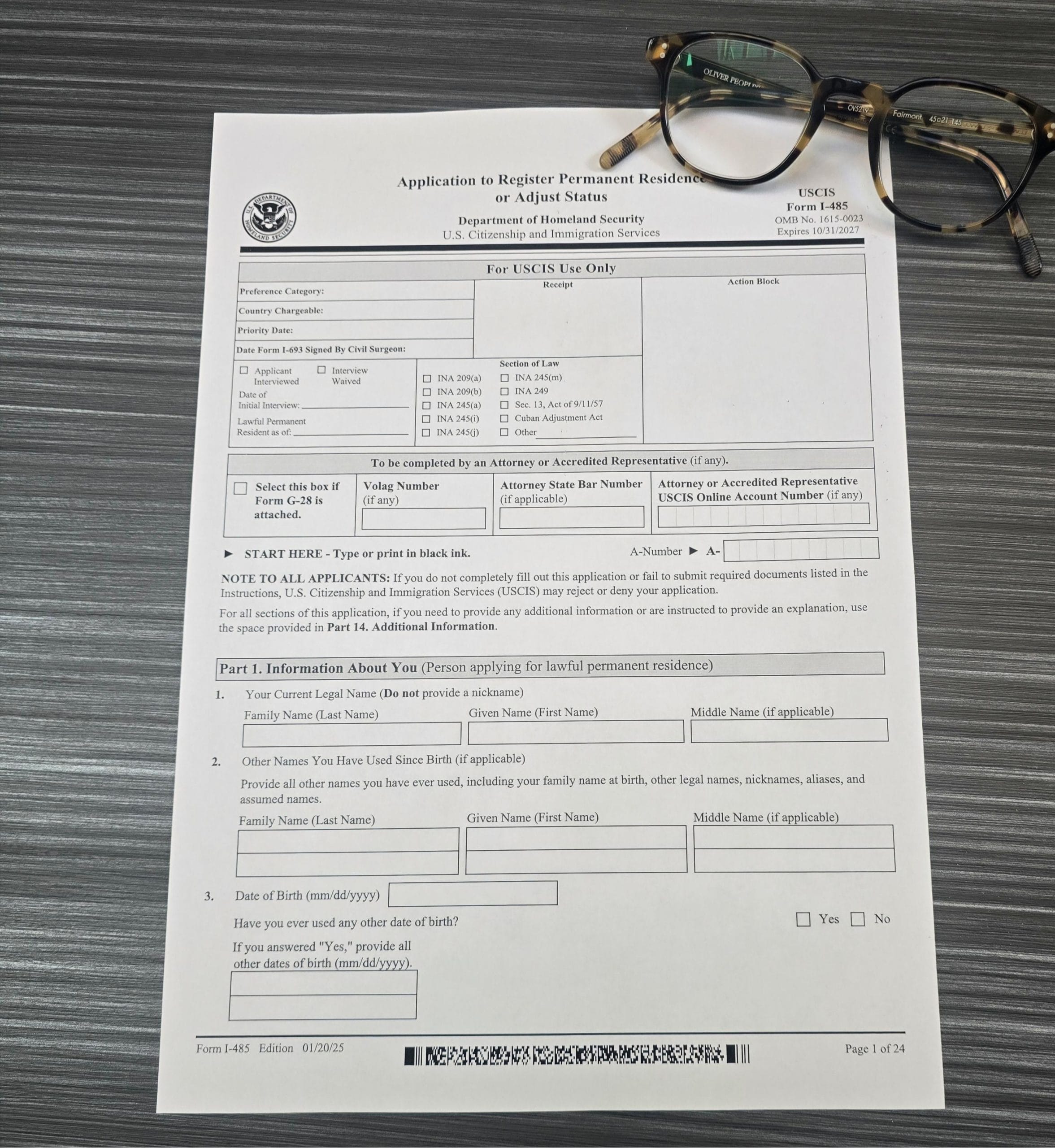 Application for Permanent Residence