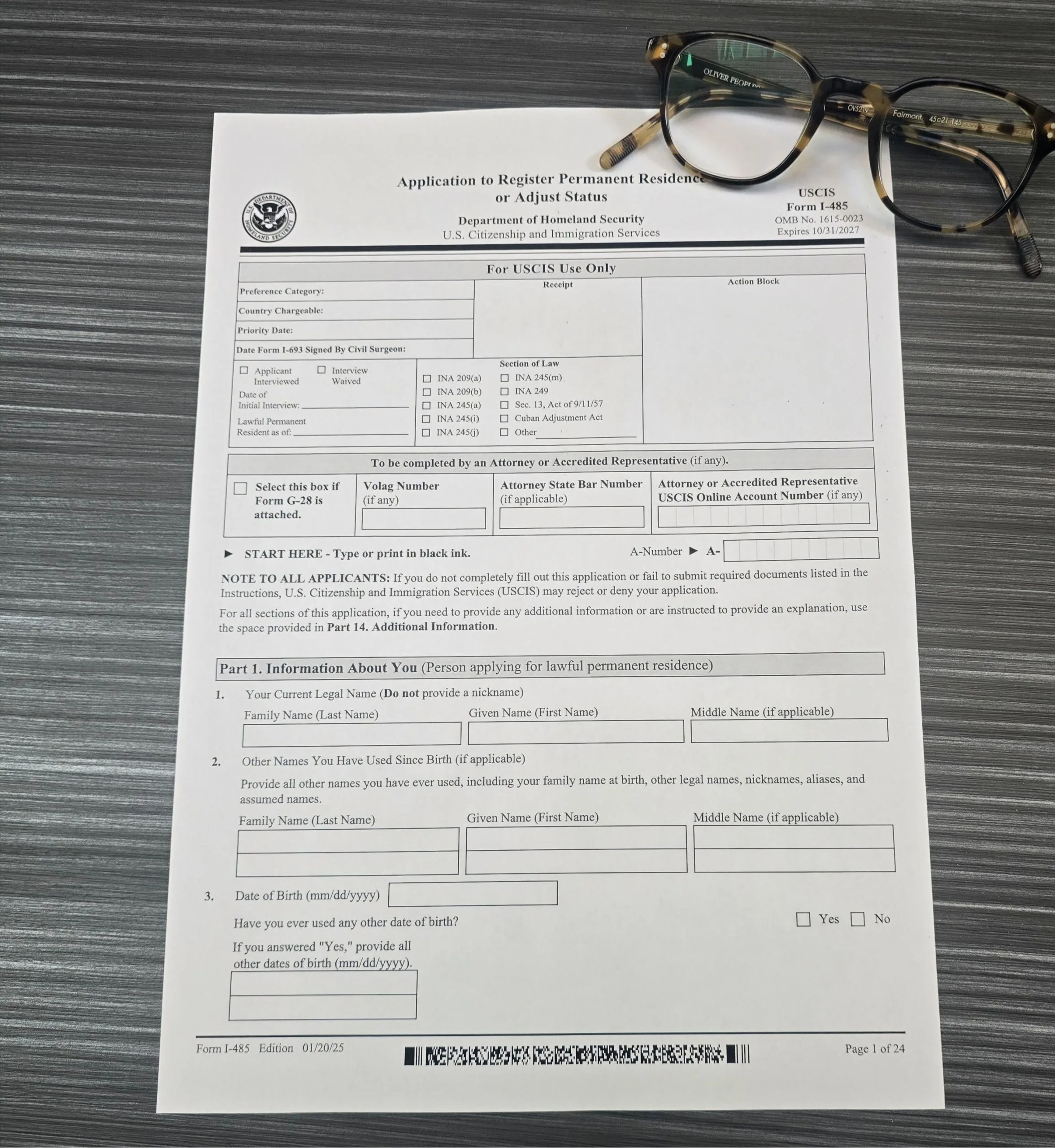 Application for Permanent Residence