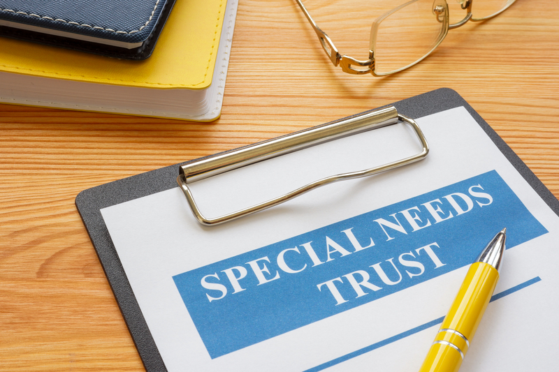 Special Needs Trust California document on clipboard